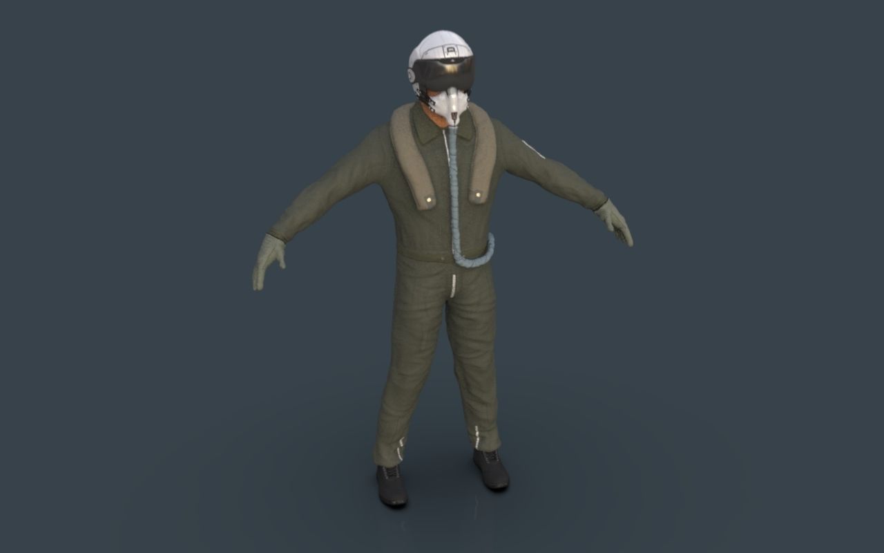 Pilot man in suit 3D model_35