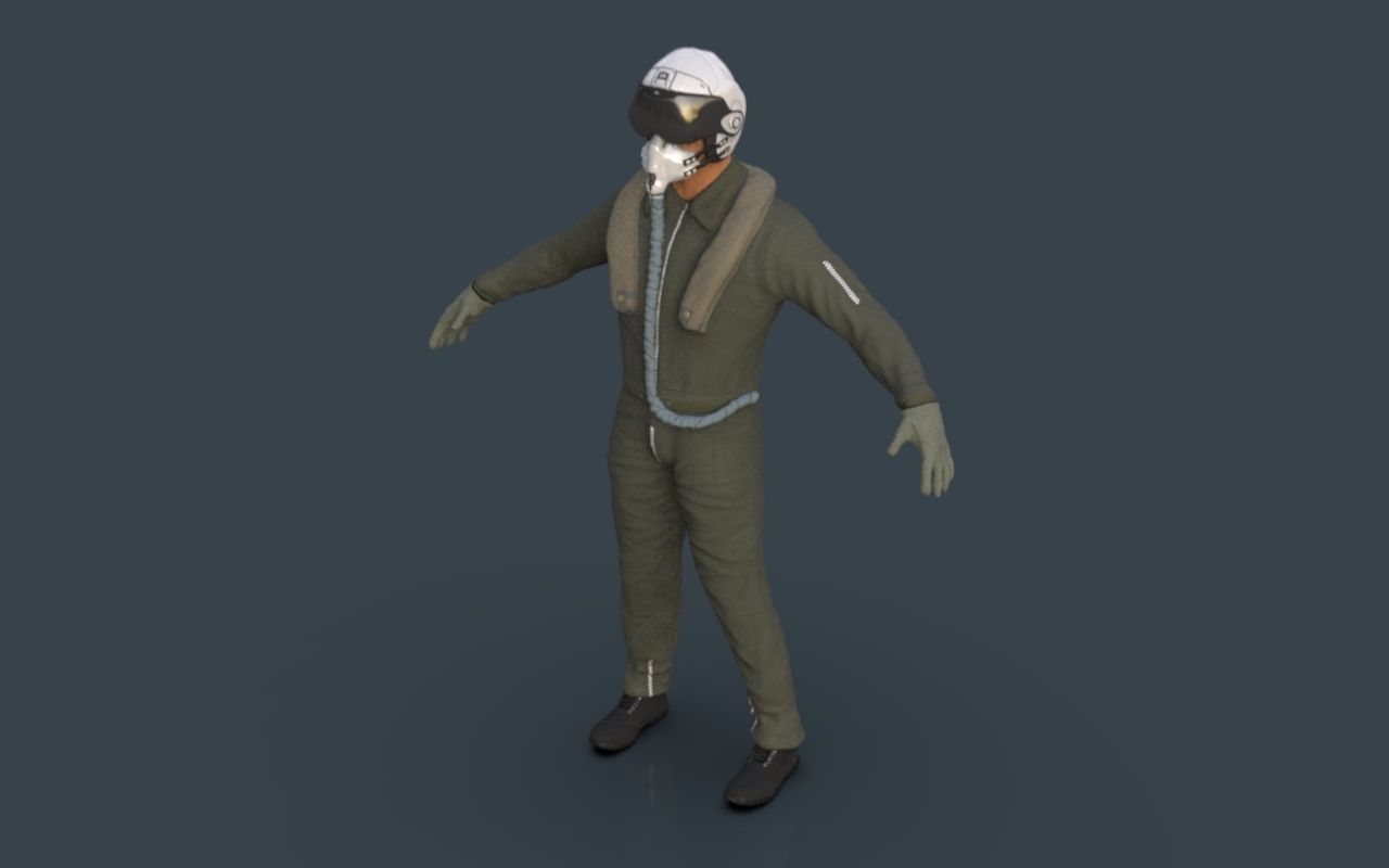 Pilot man in suit 3D model_24
