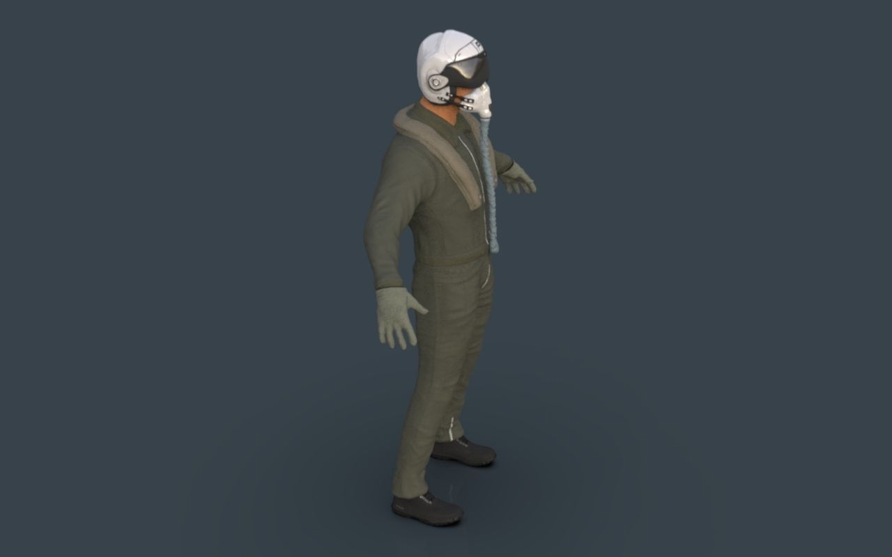 Pilot man in suit 3D model_38