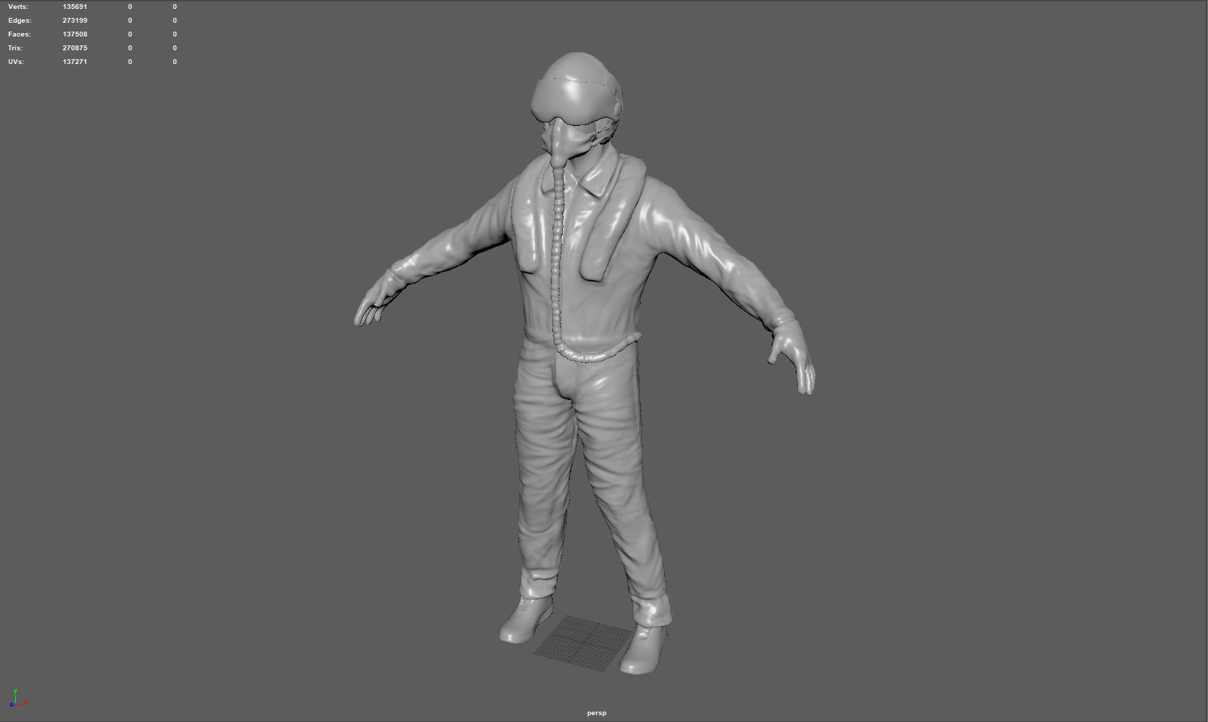 Pilot man in suit 3D model_10