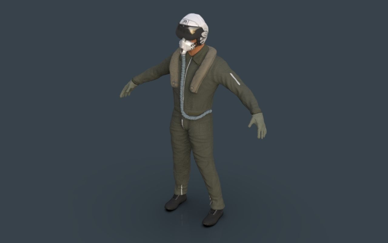 Pilot man in suit 3D model_41