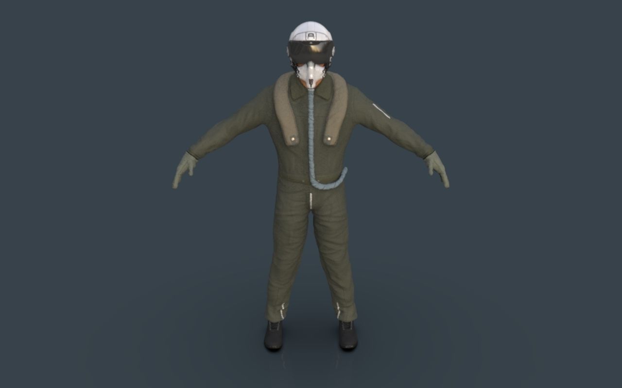 Pilot man in suit 3D model_36