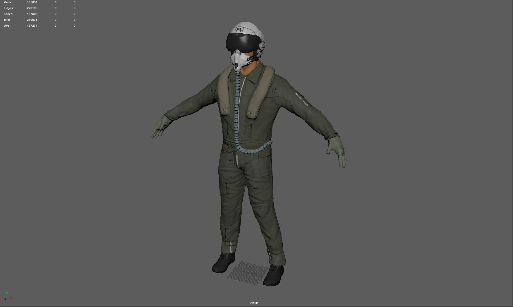 Pilot man in suit 3D model_9