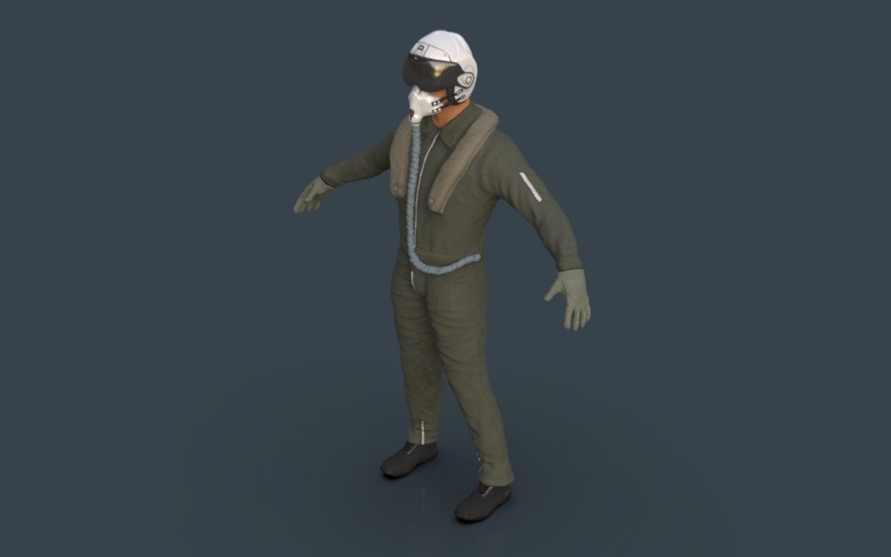 Pilot man in suit 3D model_25