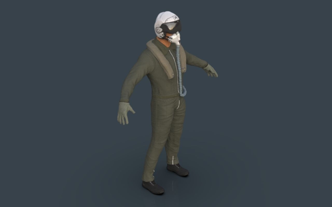 Pilot man in suit 3D model_39