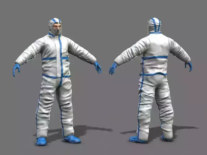 Hazmat Worker Low-poly 3D model