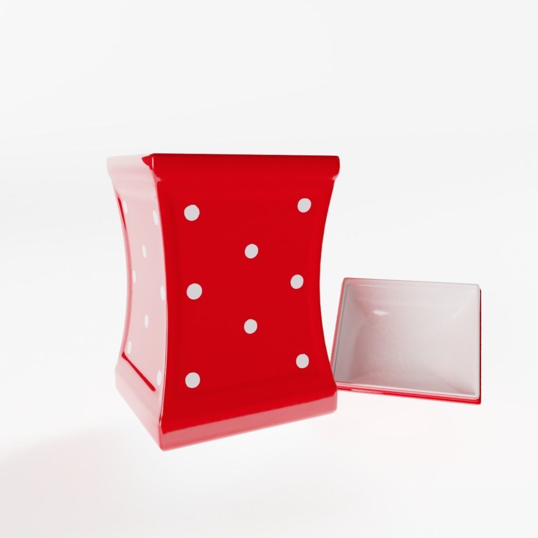 Big Polka Dot Kitchen Storage Jar 3D model_1