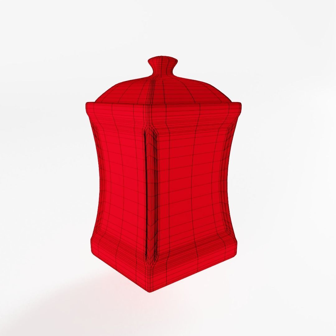 Big Polka Dot Kitchen Storage Jar 3D model_4