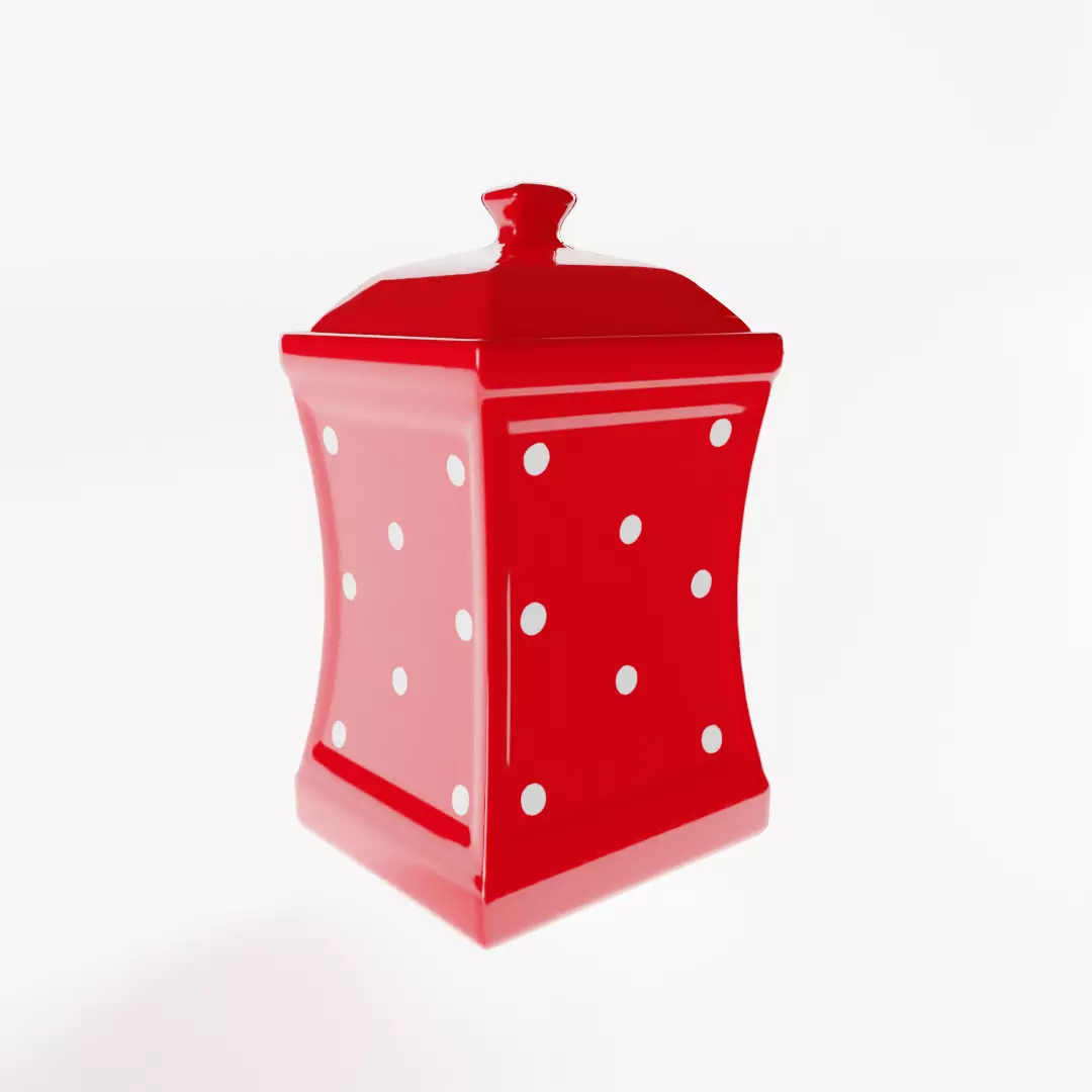 Big Polka Dot Kitchen Storage Jar 3D model_0