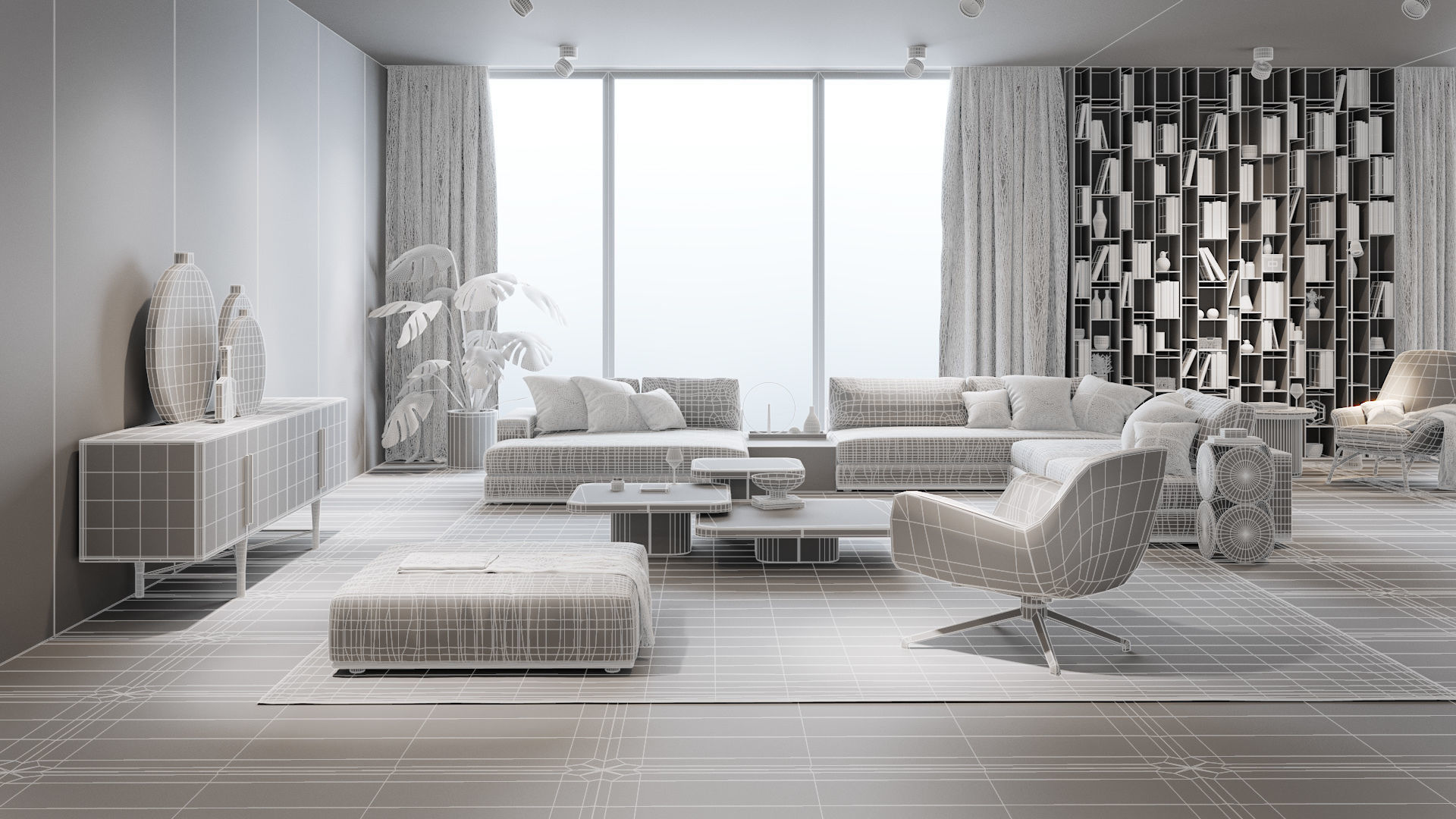 Apartment Scene for Cinema 4D and Corona Renderer 3D model_6