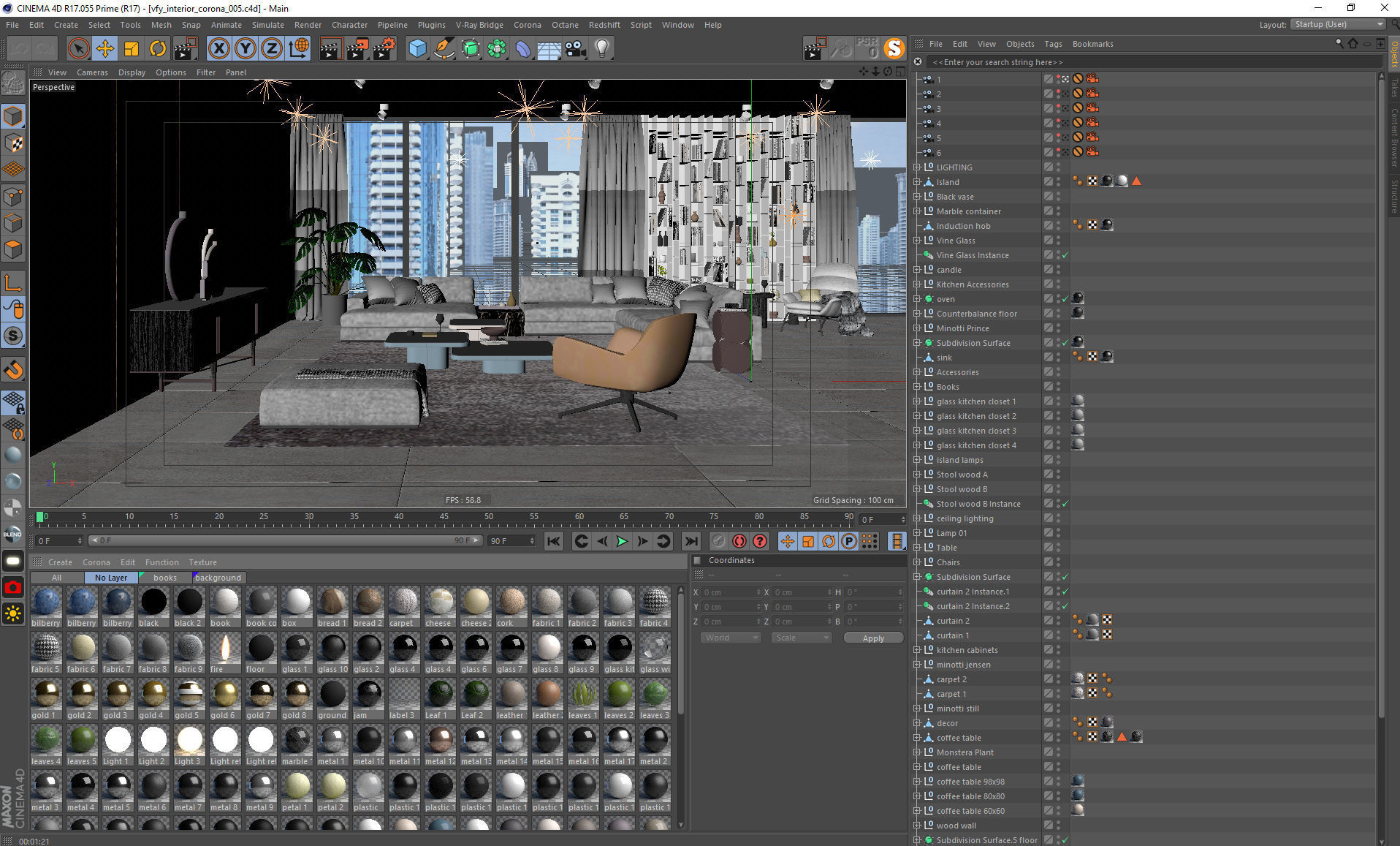 Apartment Scene for Cinema 4D and Corona Renderer 3D model_12