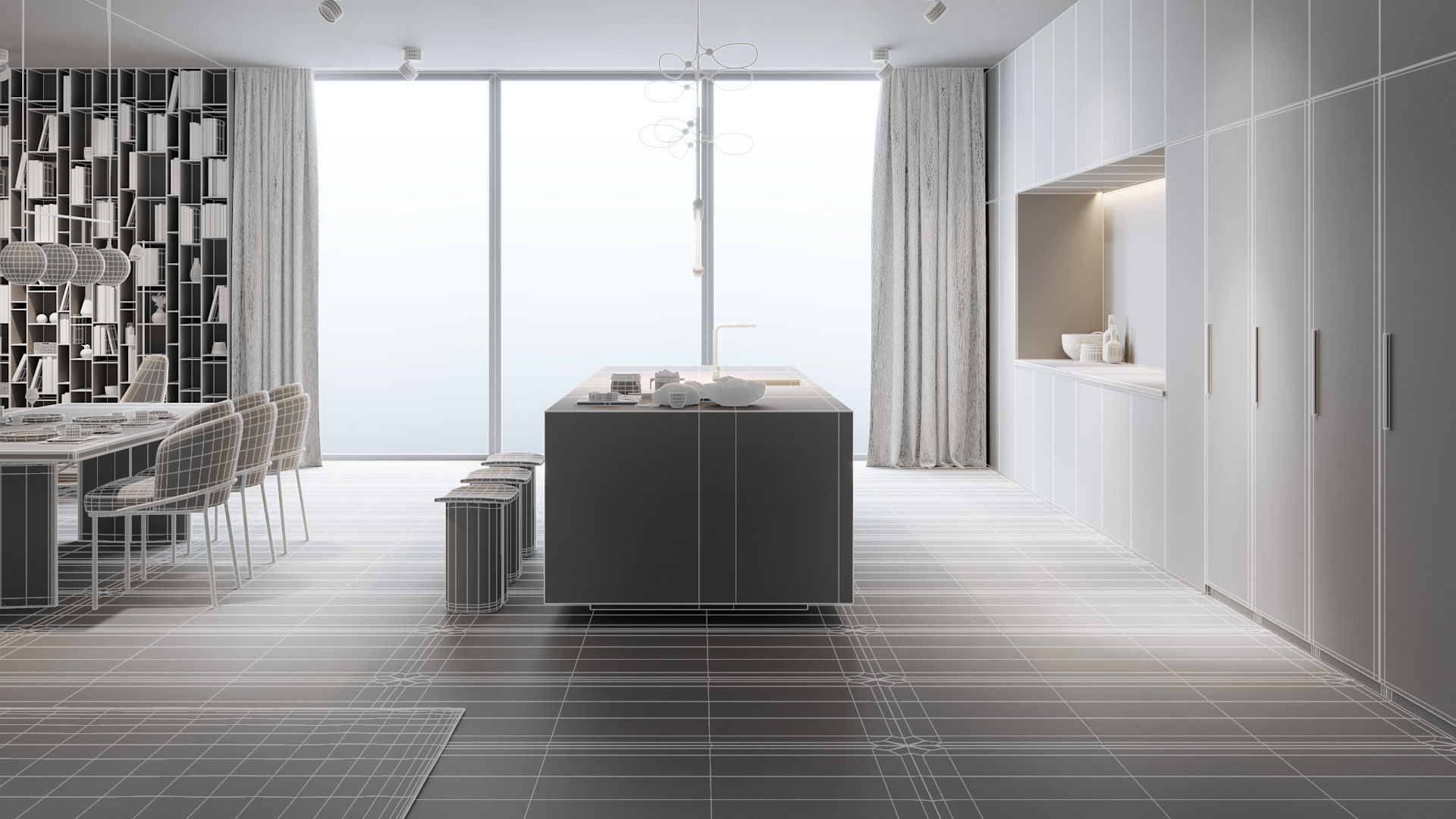 Apartment Scene for Cinema 4D and Corona Renderer 3D model_7