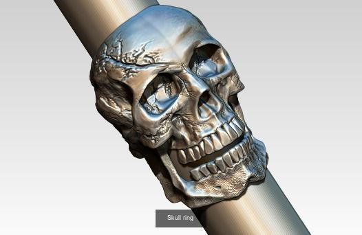 Skull ring Lot of 3 pcs 3D Model Collection_1