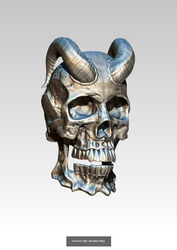 Skull ring Lot of 3 pcs 3D Model Collection_3