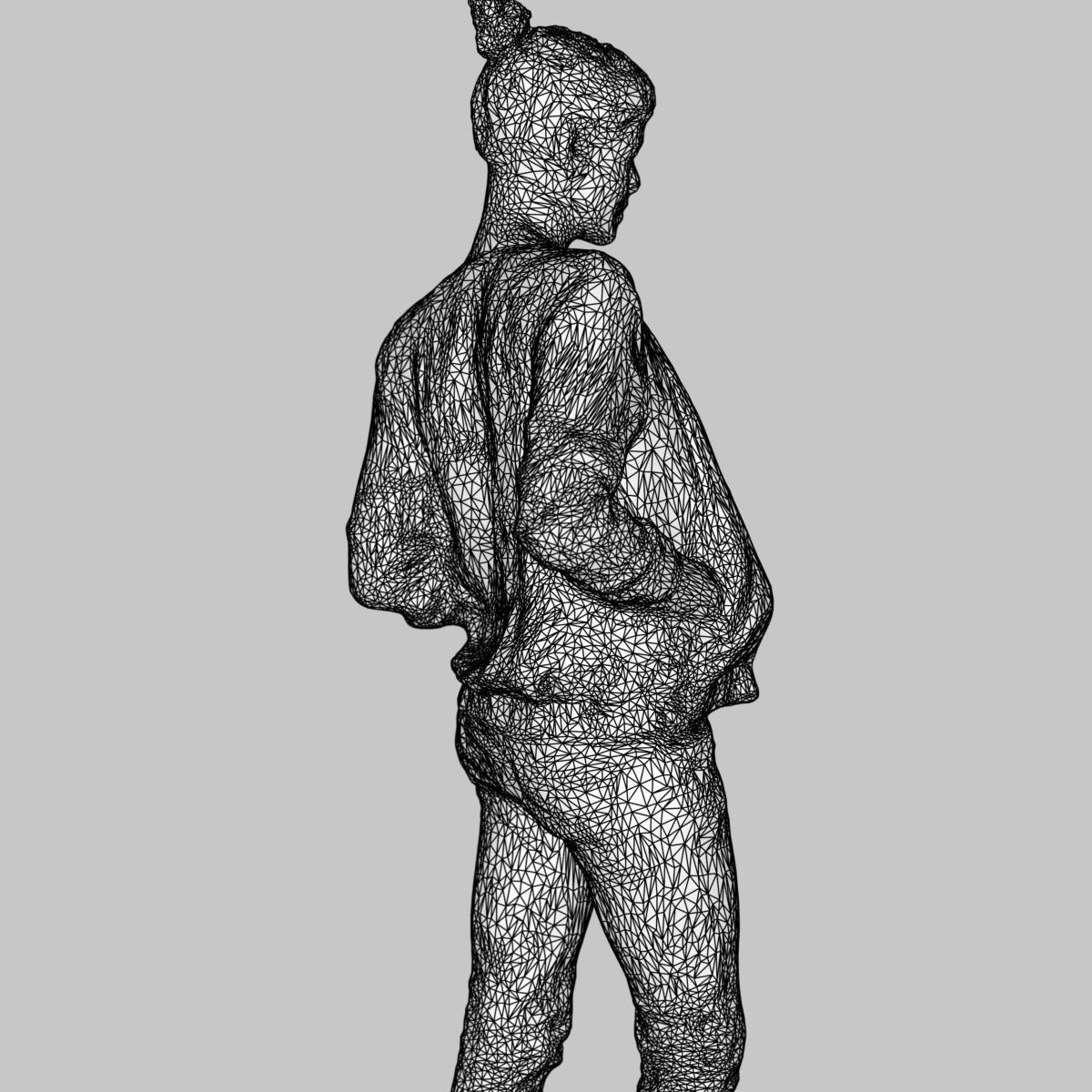 6 casual clothed girls Low-poly 3D model_3