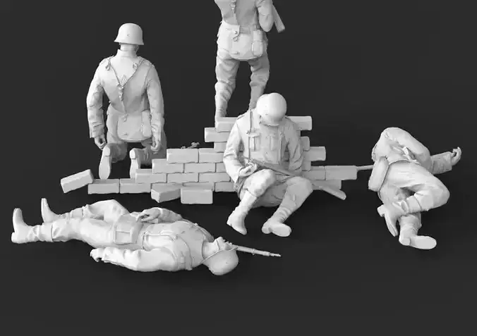 German soldiers 3D print model