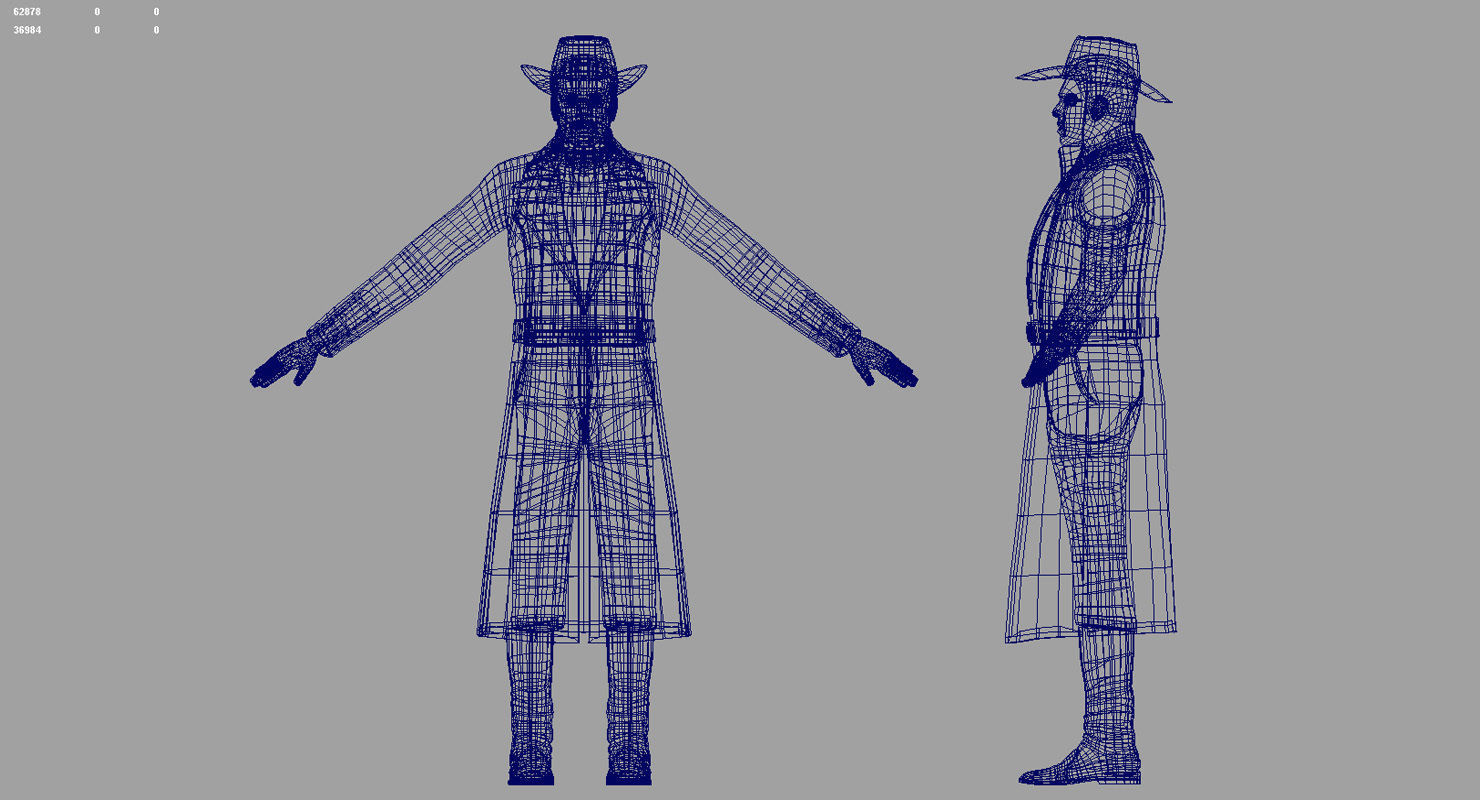 cow boy 3d model 3D model_4