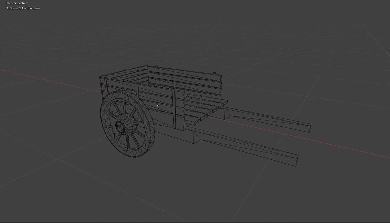 Wooden Cart  Middle Ages Low-poly 3D model_1