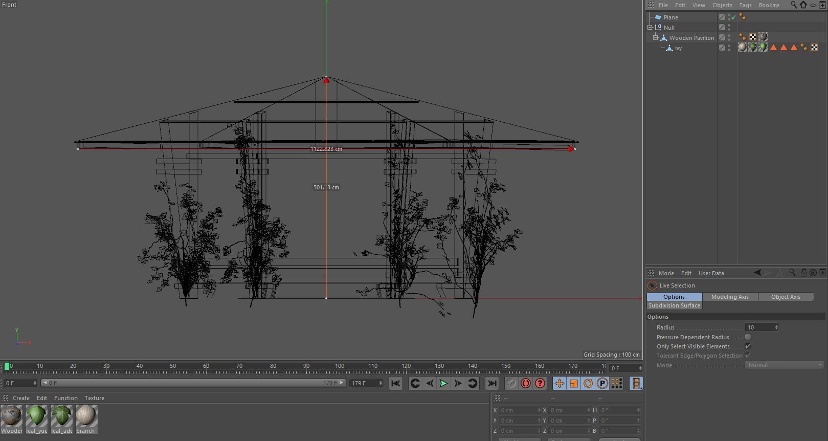 Wooden Pavilion Low-poly 3D model_14