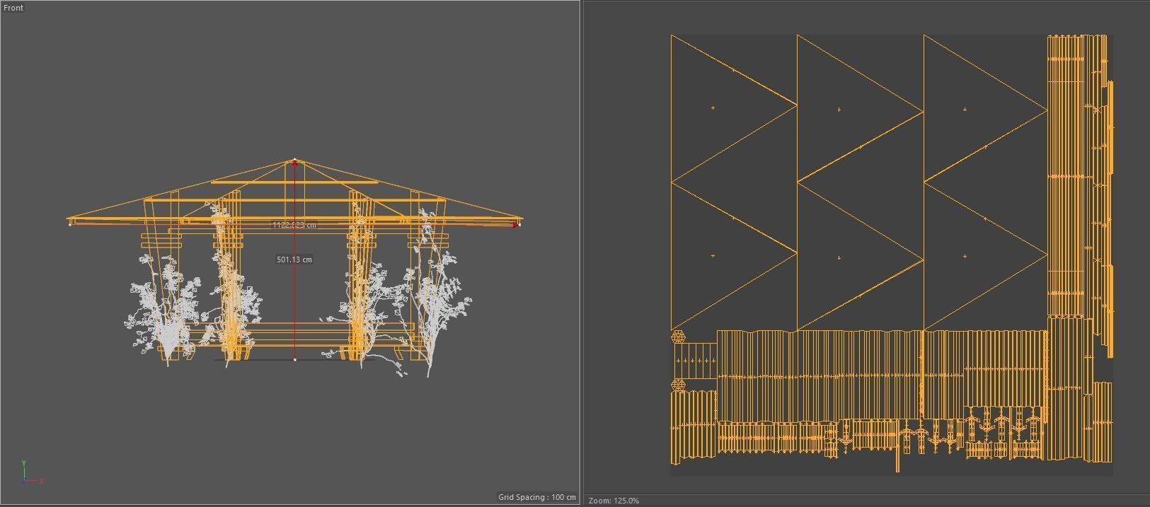Wooden Pavilion Low-poly 3D model_15