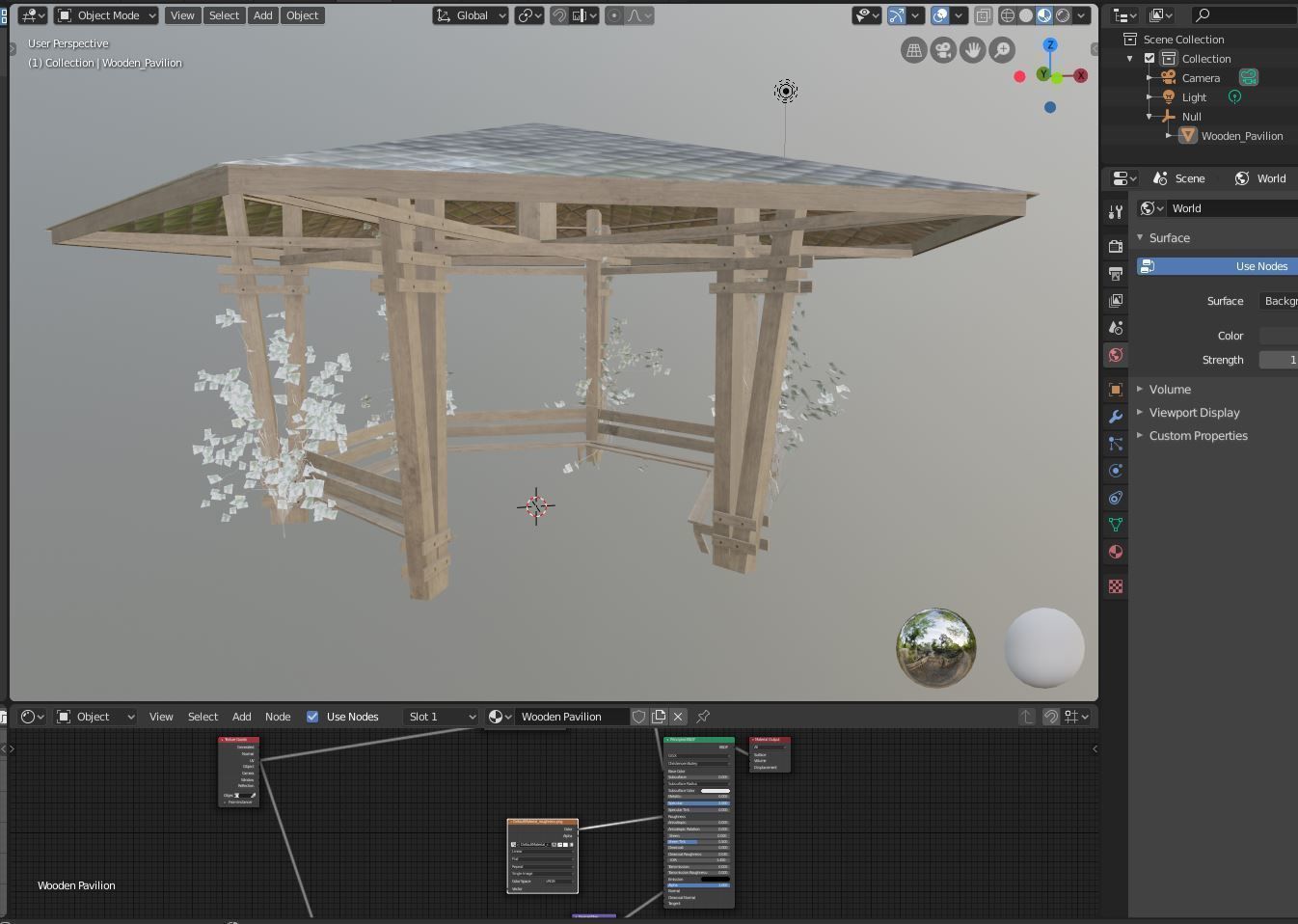 Wooden Pavilion Low-poly 3D model_12