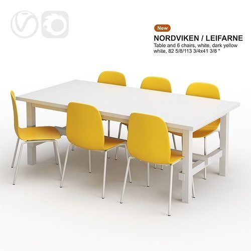 NORDVIKEN LEIFARNE Table and chairs 3D model