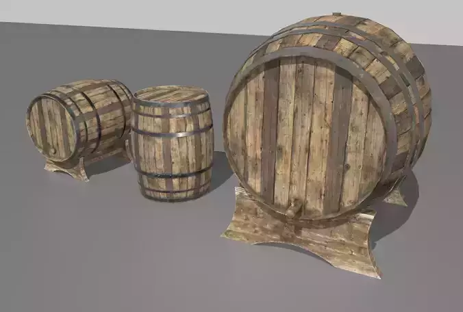 Old Wooden Barrels 3