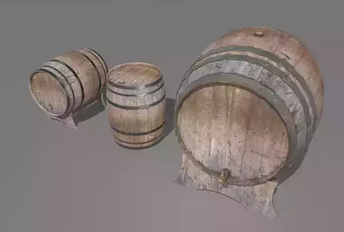 Old Wooden Barrels 4
