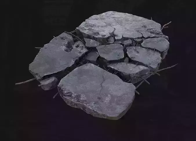 Stone base for toys action figures miniatures