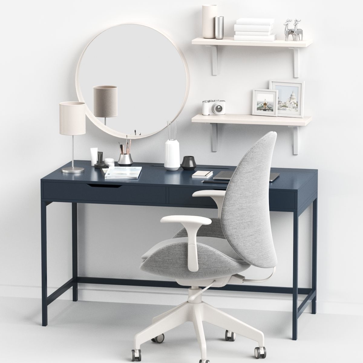 Womens dressing table and workplace 3D model_4