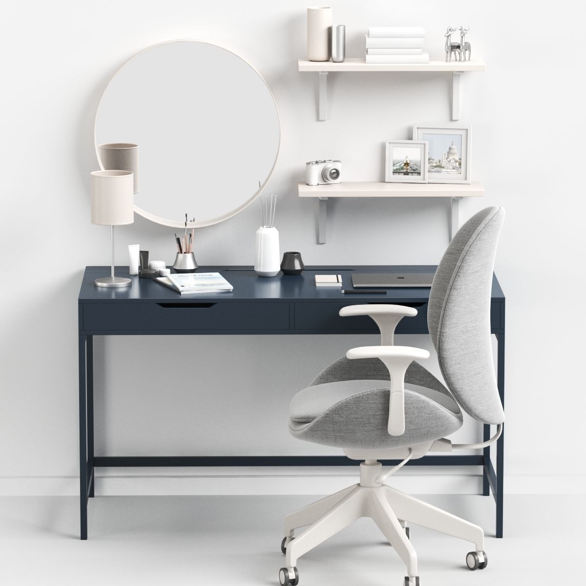 Womens dressing table and workplace 3D model_3