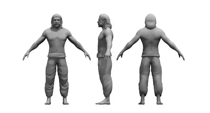 india village viillon man 3d model