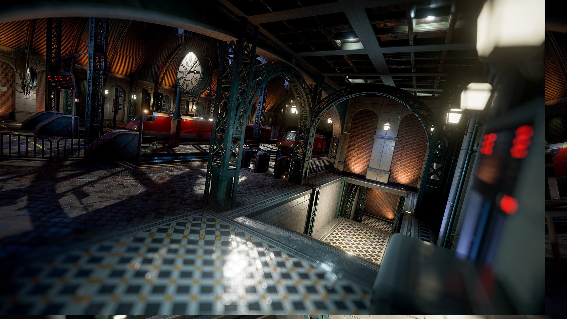 Victorian Train Station and Railroad Modular Set Low-poly 3D model_8