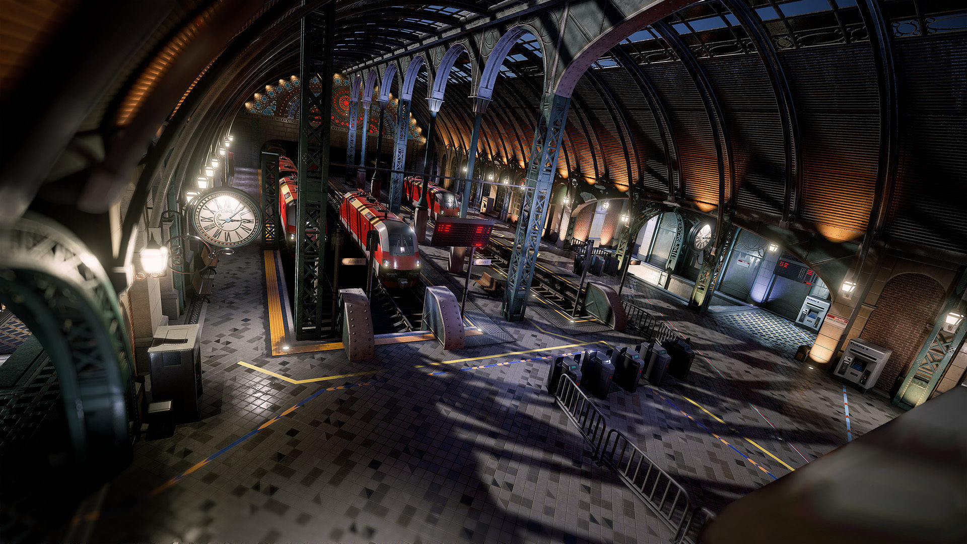 Victorian Train Station and Railroad Modular Set Low-poly 3D model_2