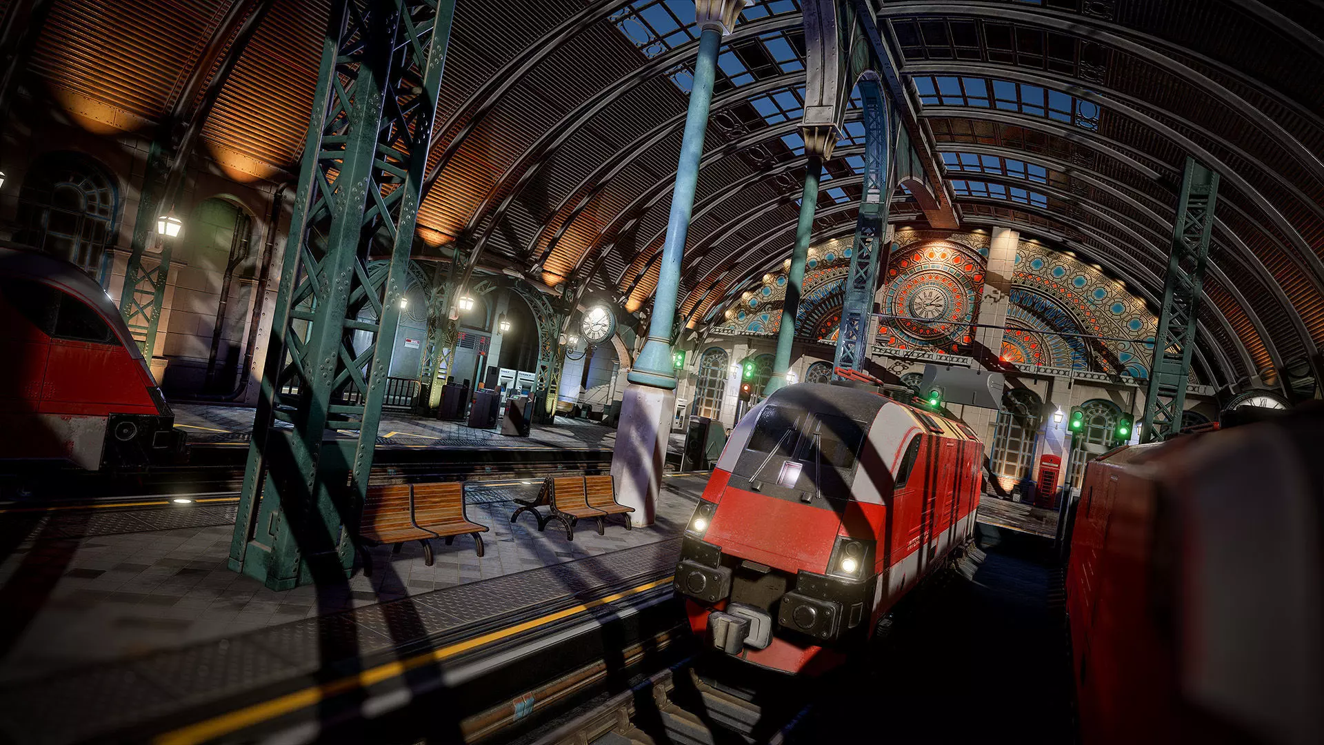 Victorian Train Station and Railroad Modular Set Low-poly 3D model_0