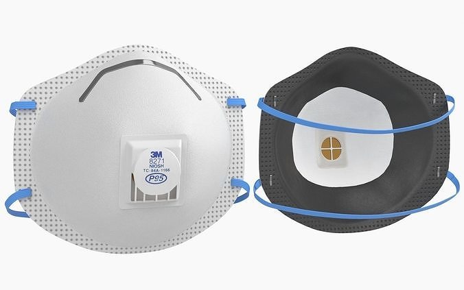 Mask Particulate Respirator 8271 Low-poly 3D model