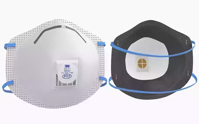 Mask Particulate Respirator 8271 Low-poly 3D model