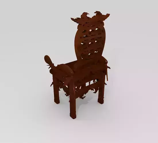 3D Modelling of Ethnic Ornamental Dark Chairwoods