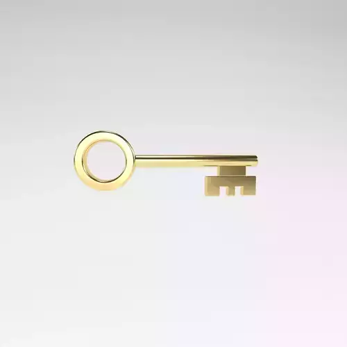 Cartoon Key v2 001 Low-poly 3D model