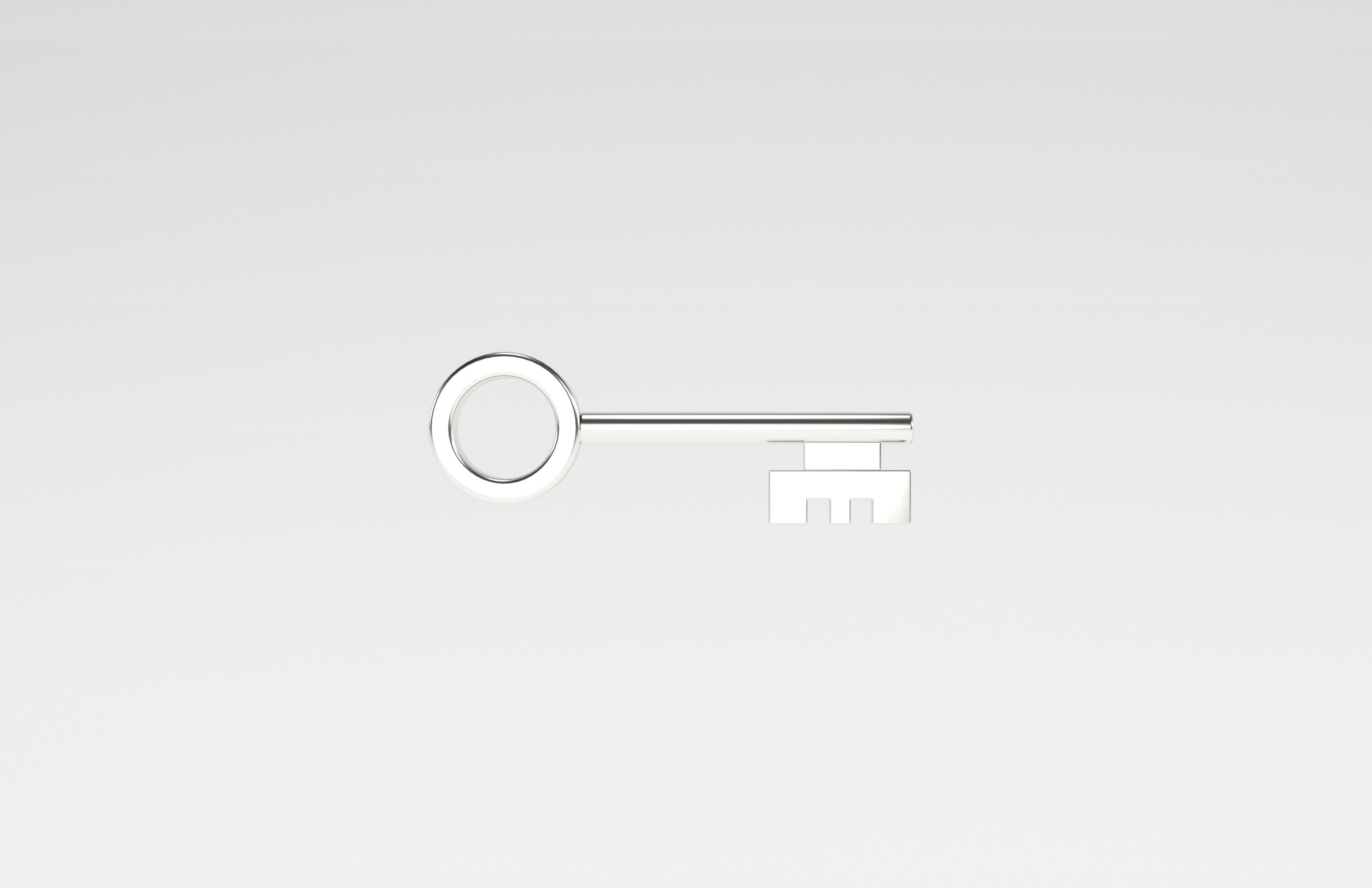 Cartoon Key v2 002 Low-poly 3D model_1