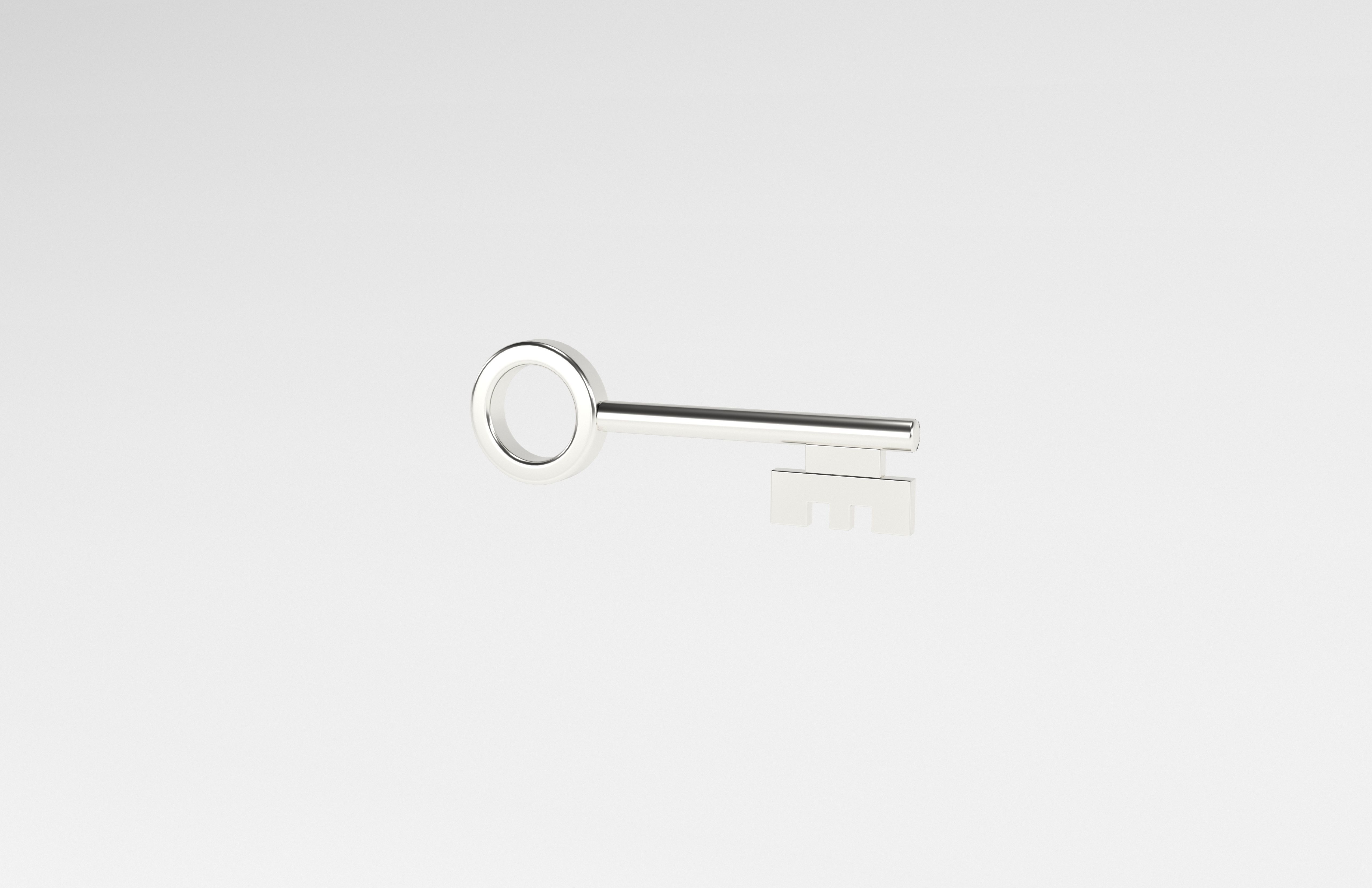 Cartoon Key v2 002 Low-poly 3D model_2