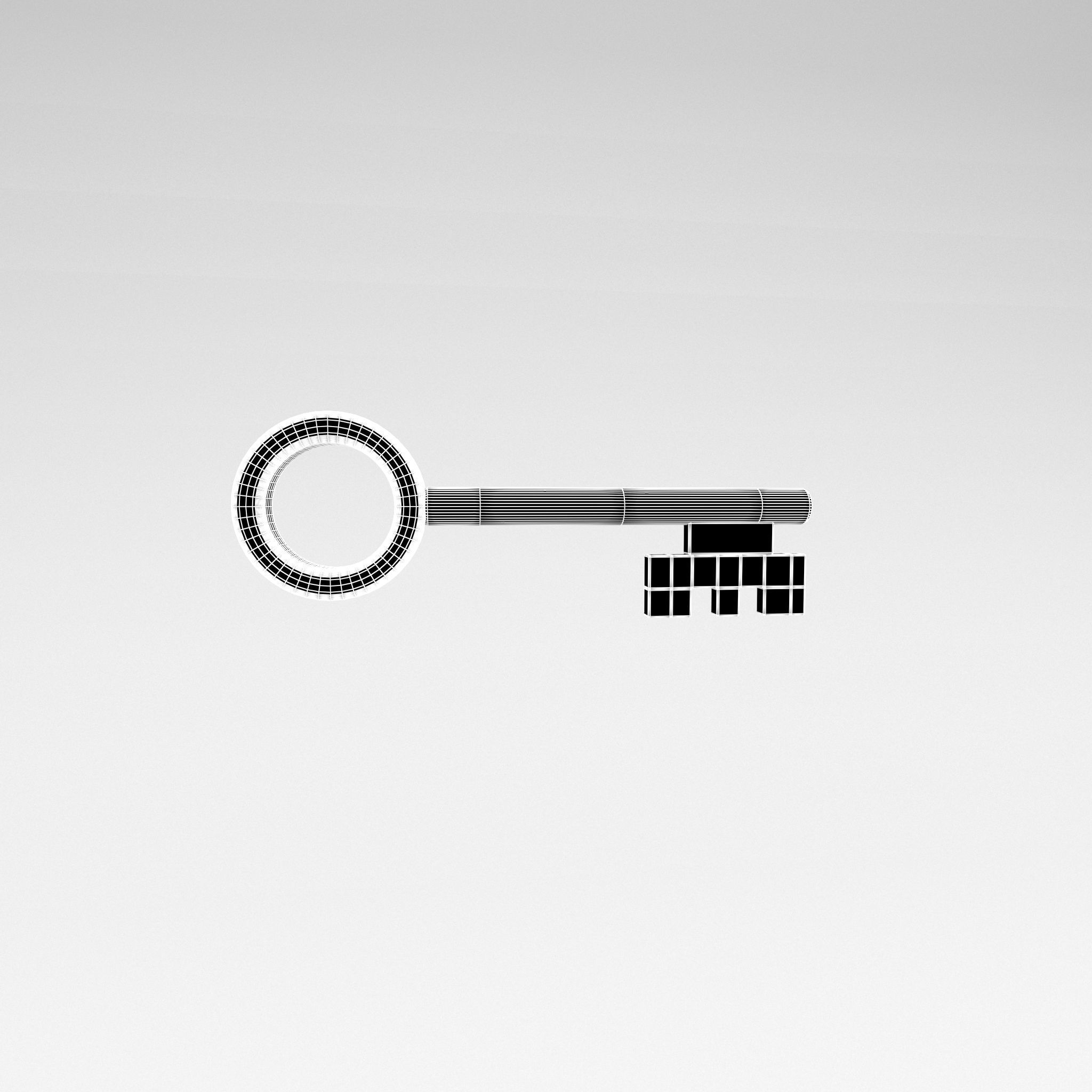 Cartoon Key v2 002 Low-poly 3D model_4