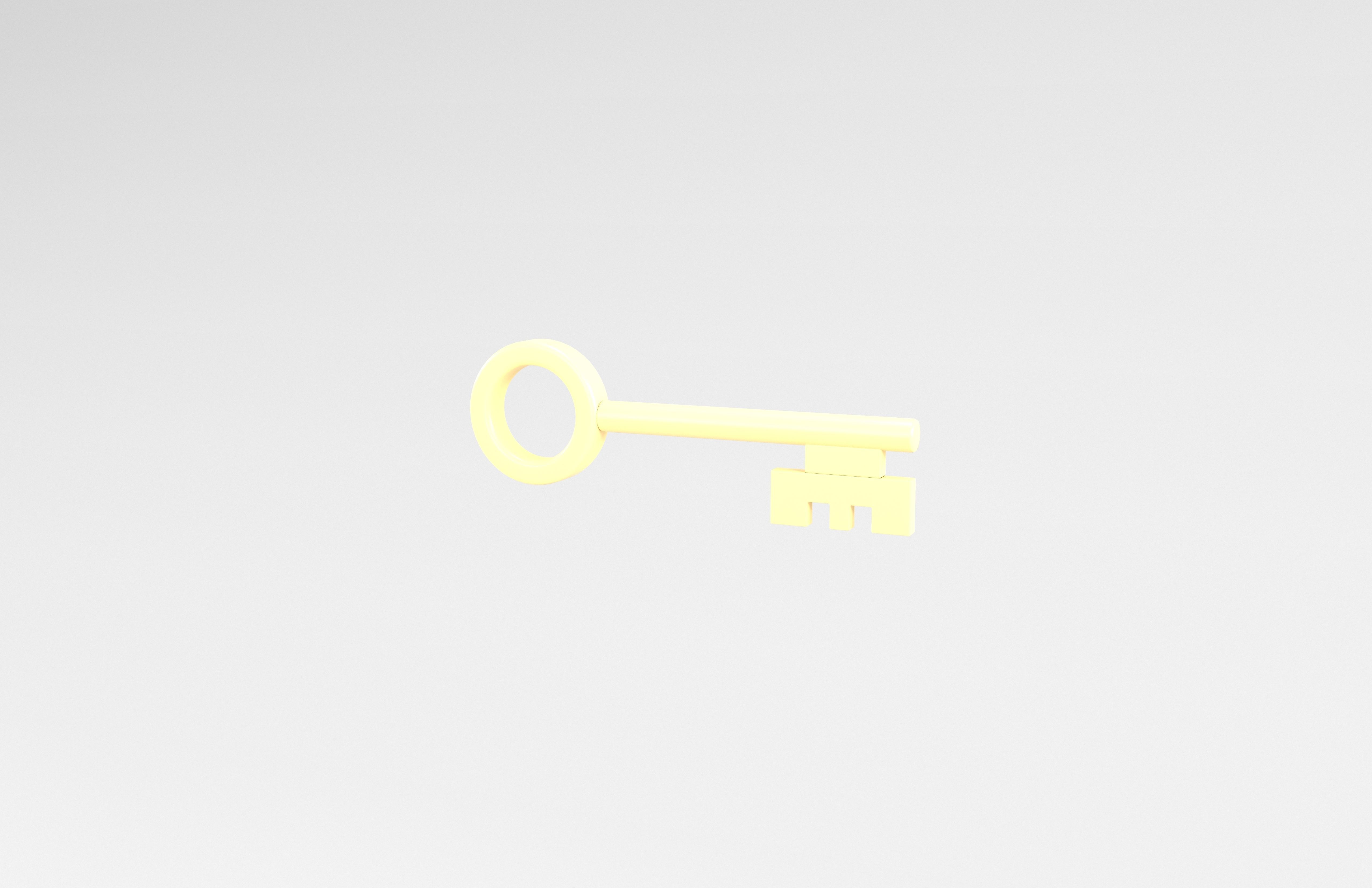 Cartoon Key v2 004 Low-poly 3D model_2