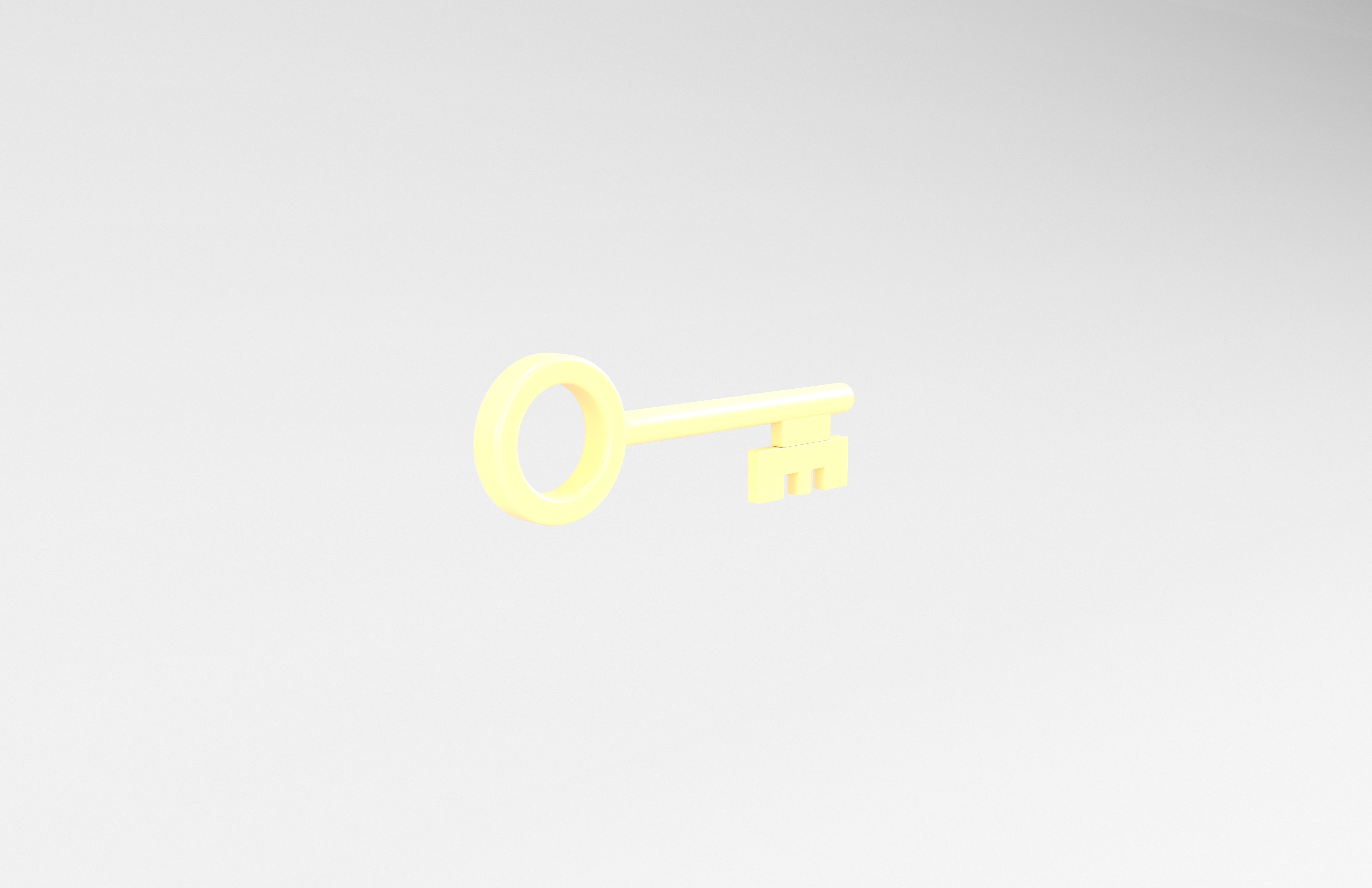 Cartoon Key v2 004 Low-poly 3D model_3