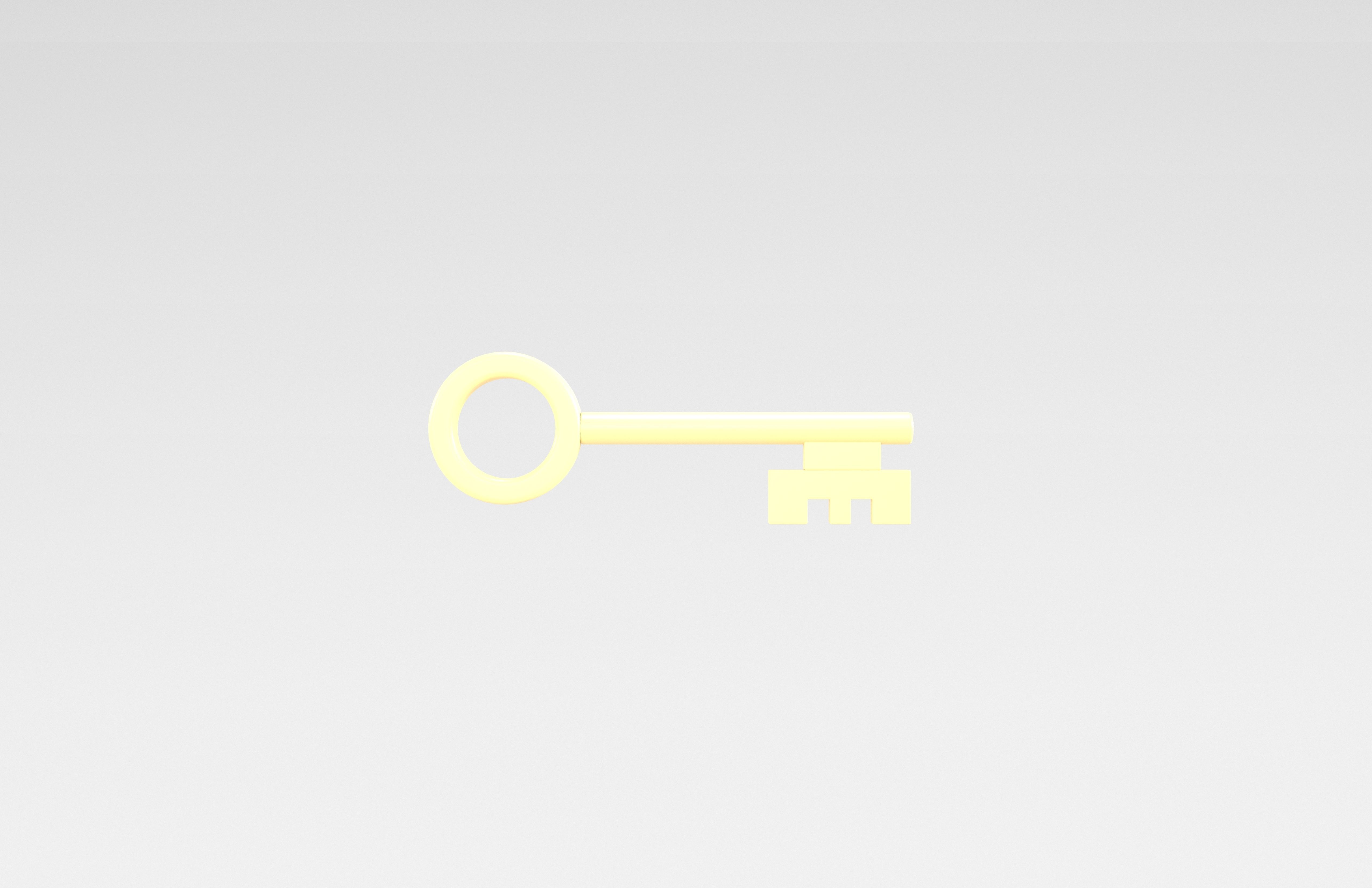 Cartoon Key v2 004 Low-poly 3D model_1