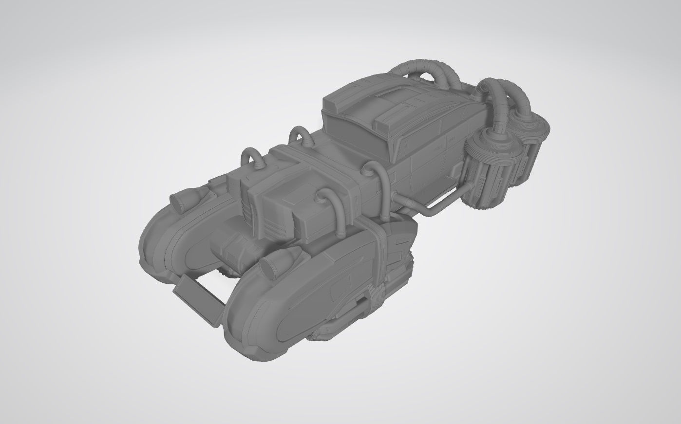 Futuristic car in retro style 3D print model 3D print model_9