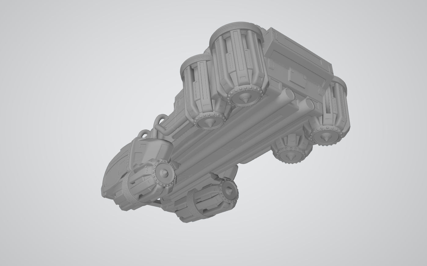 Futuristic car in retro style 3D print model 3D print model_11