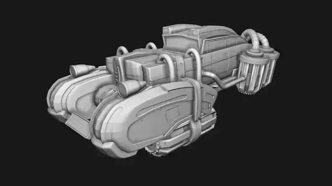 Futuristic car in retro style 3D print model