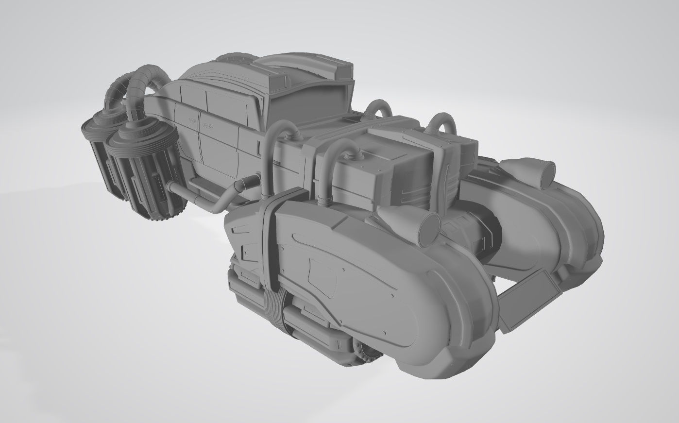 Futuristic car in retro style 3D print model 3D print model_7