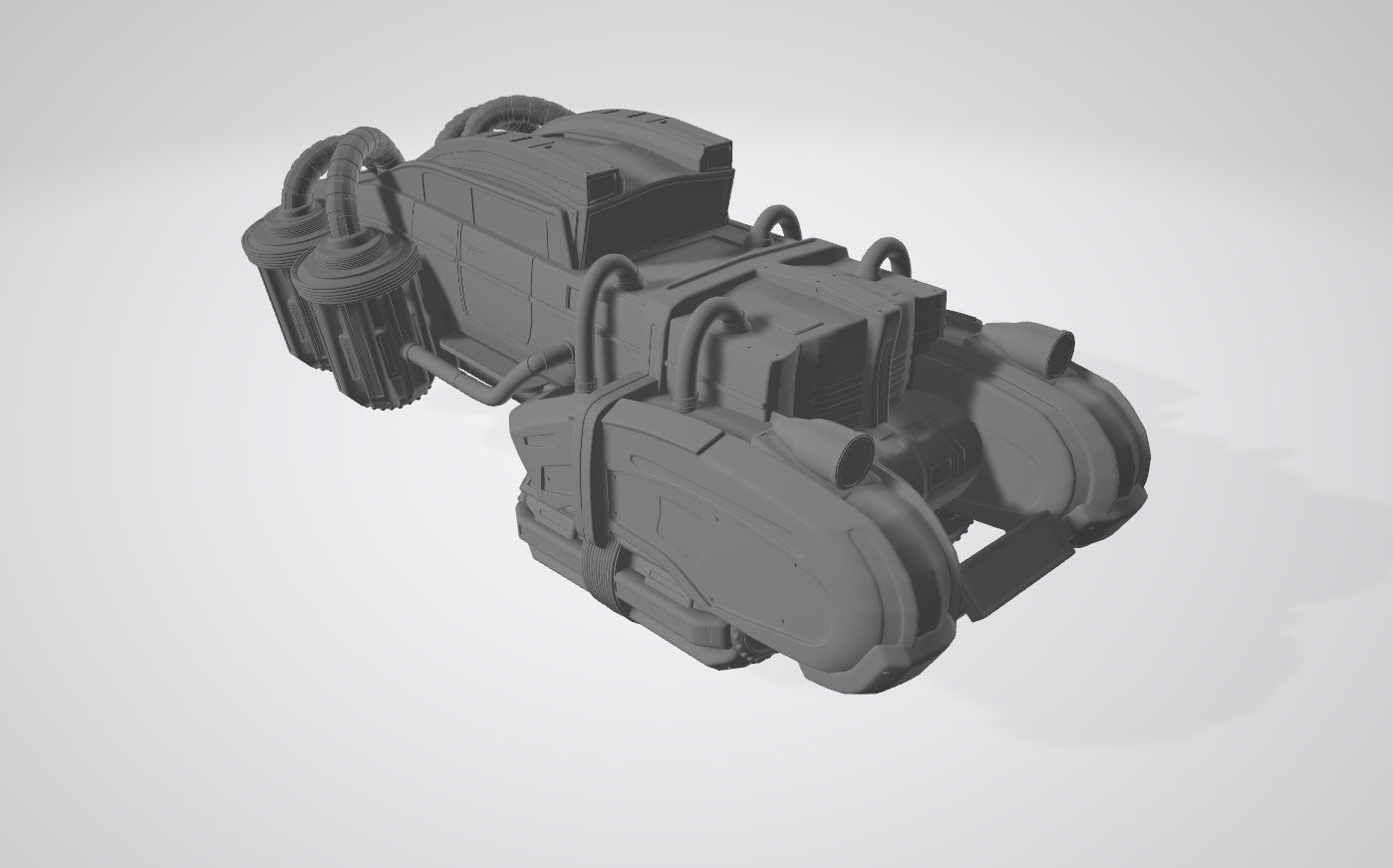 Futuristic car in retro style 3D print model 3D print model_2